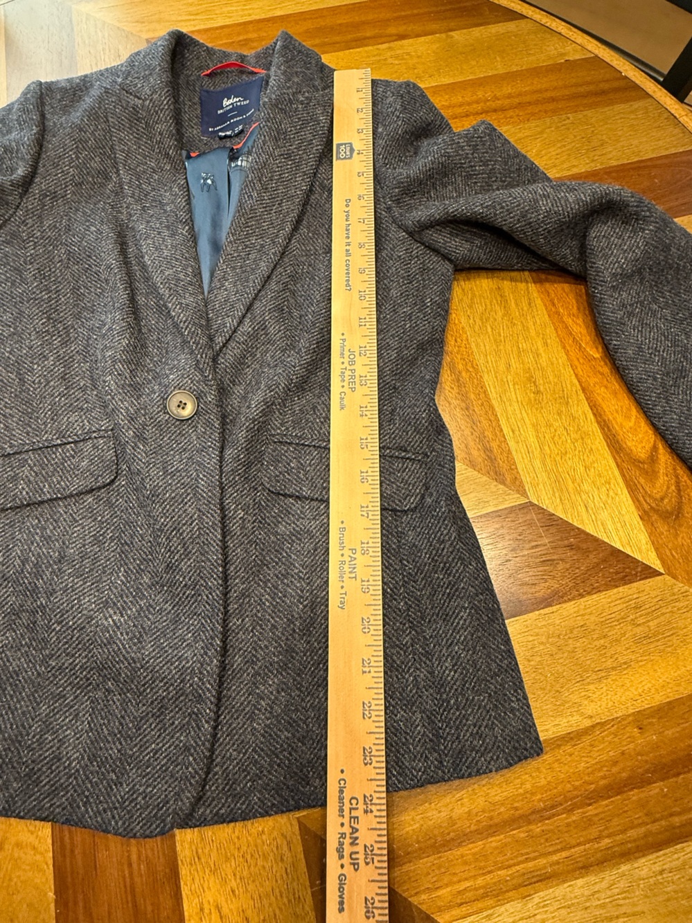 Boden British Tweed by Abraham Moon & Sons Herringbone Tailored Blazer size 4 - Picture 7 of 8